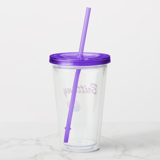 Schattigee lippenstift print acryl drinkbeker (Achterkant)