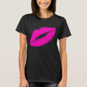 Schattigee Lipstick Kiss Hot Pink Lips T-shirt (Voorkant)