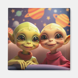 Schattigee Little Aliens Ork en Erk magneet