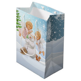 Schattigee Little Angels en Snowman Medium Gift Ba Cadeauzakje