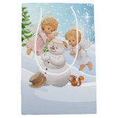 Schattigee Little Angels en Snowman Medium Gift Ba Cadeauzakje (Voorkant)