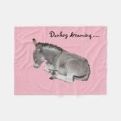 Schattigee Little Baby Donkey Veulen op Roze Fleece Deken (Voorkant (Horizontaal))