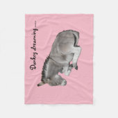 Schattigee Little Baby Donkey Veulen op Roze Fleece Deken (Voorkant)
