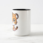 Schattigee Little Baby Tiger Cartoon Tweekleurige Koffiemok (Center)