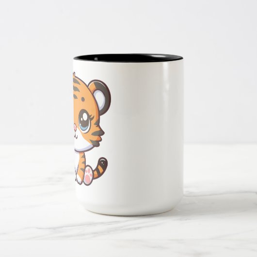 Schattigee Little Baby Tiger Cartoon Tweekleurige Koffiemok (Center)