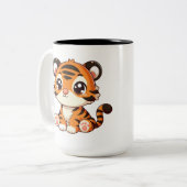 Schattigee Little Baby Tiger Cartoon Tweekleurige Koffiemok (Voorkant links)
