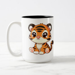 Schattigee Little Baby Tiger Cartoon Tweekleurige Koffiemok