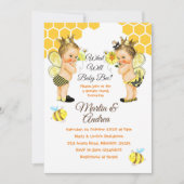 Schattigee Little Bee Gender Reveal Bee Party Kaart (Voorkant)