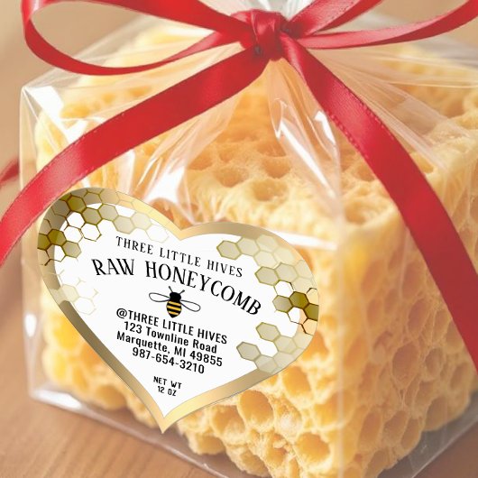 Schattigee Little Bee HONEYCOMB Label Gold Border