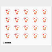 Schattigee Little Beer Santa Hat Christmas Ronde Sticker (Vel)