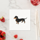 Schattigee Little Black en Tan Dachshund - Doxie D Servetten (Insitu)