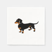 Schattigee Little Black en Tan Dachshund - Doxie D Servetten (Voorkant)