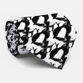 Schattigee Little Black & White, Grey Chickadee Bi Stropdas (Opgerold)