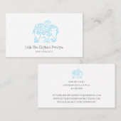Schattigee Little Blue Elephant Kind en Baby boeti Visitekaartje (Voorkant / Achterkant)