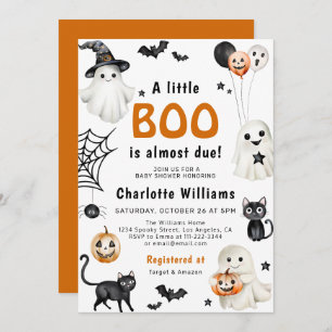Schattigee Little Boo Baby shower Halloween Kaart