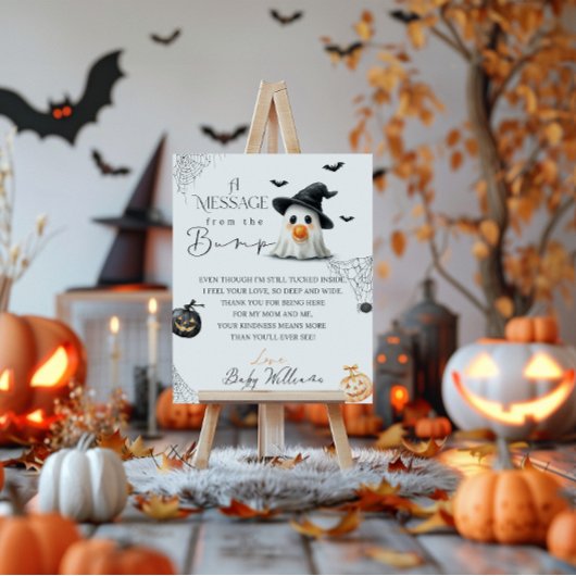 Schattigee Little Boo Baby shower Halloween Poster