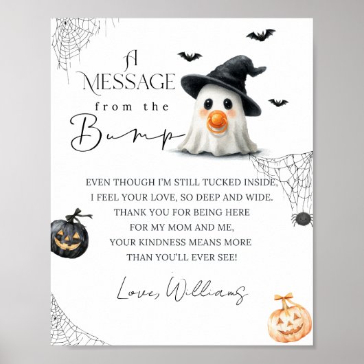 Schattigee Little Boo Baby shower Halloween Poster (Voorkant)