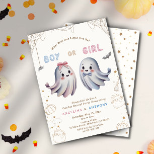 Schattigee Little Boo Boy of Girl Gender Reveal Kaart
