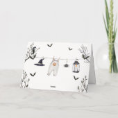 Schattigee Little Boo Clothesline Baby shower Bedankkaart (Achterkant)