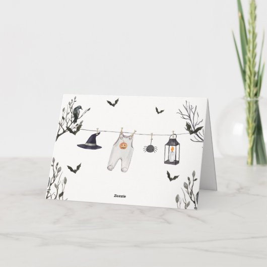 Schattigee Little Boo Clothesline Baby shower Bedankkaart (Achterkant)