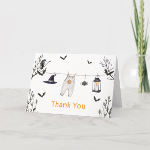Schattigee Little Boo Clothesline Baby shower Bedankkaart