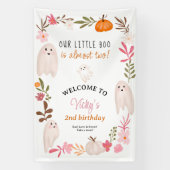 Schattigee Little Boo Halloween 2e verjaardag Welk Spandoek (Verticaal)