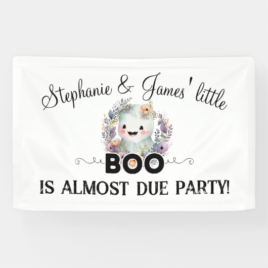 Schattigee Little Boo Halloween Baby shower Banner (Horizontaal)