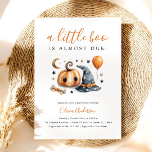 Schattigee Little Boo Halloween Baby shower Uitnod Kaart
