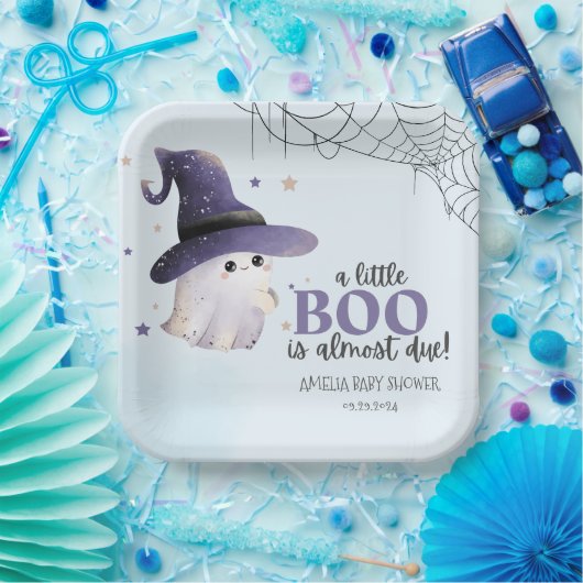 Schattigee Little Boo waterverf herfst Boy baby sh Papieren Bordje (Feest)