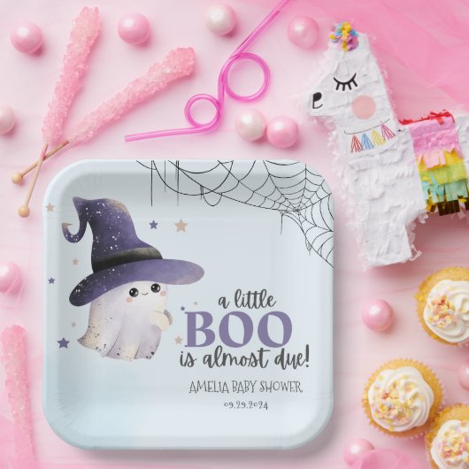 Schattigee Little Boo waterverf herfst Boy baby sh Papieren Bordje (Feest)