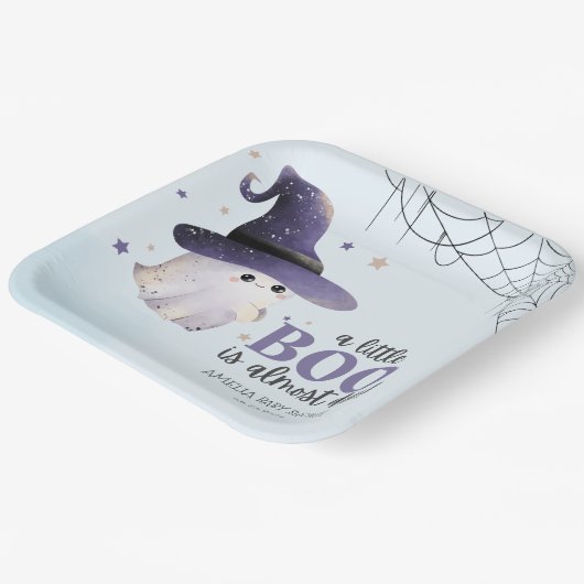 Schattigee Little Boo waterverf herfst Boy baby sh Papieren Bordje (Gebogen)