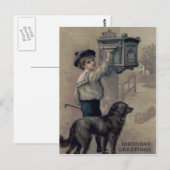 Schattigee Little Boy Dog brievenbusbrief Briefkaart (Voorkant / Achterkant)