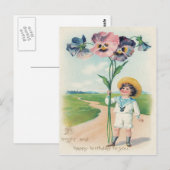 Schattigee Little Boy Pansy Pansies Briefkaart (Voorkant / Achterkant)