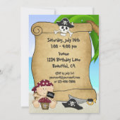 Schattigee Little Buccaneer Pirate 1st Verjaardag  Kaart (Achterkant)