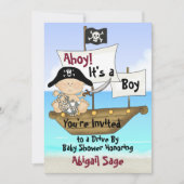 Schattigee Little Buccaneer Pirate Drive door Baby Kaart (Voorkant)