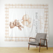 Schattigee Little Bunny Baby shower Foto Achtergro Wandkleed (In Situ (horizontaal))