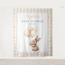 Schattigee Little Bunny Baby shower Foto Achtergro