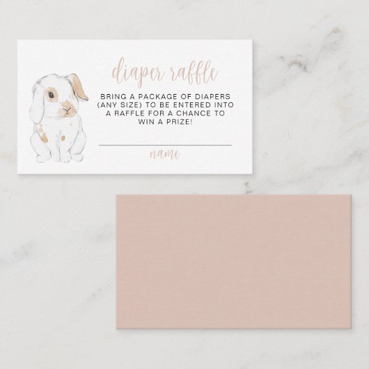 Schattigee Little Bunny Baby shower Luier Raffle K Plaatskaartje (Voorkant / Achterkant)