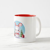 Schattigee Little Bunny Christmas-Mok Tweekleurige Koffiemok (Voorkant rechts)