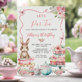 Schattigee Little Bunny Rabbit Tea Party Verjaarda Kaart