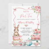 Schattigee Little Bunny Rabbit Tea Party Verjaarda Kaart (Voorkant)