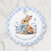 Schattigee Little Bunny Wildflower Gingham Dank u Bedankjes Labels (Achterkant)