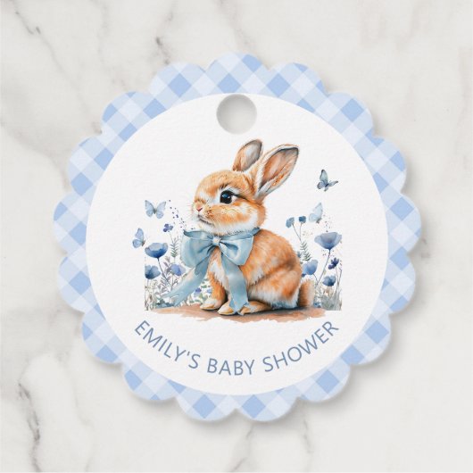 Schattigee Little Bunny Wildflower Gingham Dank u Bedankjes Labels (Achterkant)
