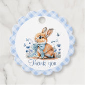 Schattigee Little Bunny Wildflower Gingham Dank u Bedankjes Labels (Voorkant)