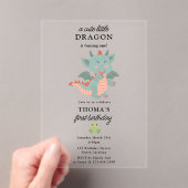 Schattigee Little Dragon Boy Kids Verjaardagsfeest Acryl Uitnodigingen (Insitu (Draagbaar))