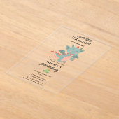 Schattigee Little Dragon Boy Kids Verjaardagsfeest Acryl Uitnodigingen (Laagn)