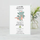 Schattigee Little Dragon Boy Kids Verjaardagsfeest Kaart (Staand voorkant)