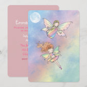 Schattigee Little Fairy verjaardagsfeestje uitnodi Kaart (Voorkant / Achterkant)
