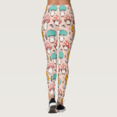 Schattigee Little Fantasy Mushroom Cartoon Roze Bl Leggings (Achterkant)