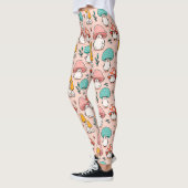 Schattigee Little Fantasy Mushroom Cartoon Roze Bl Leggings (Links)